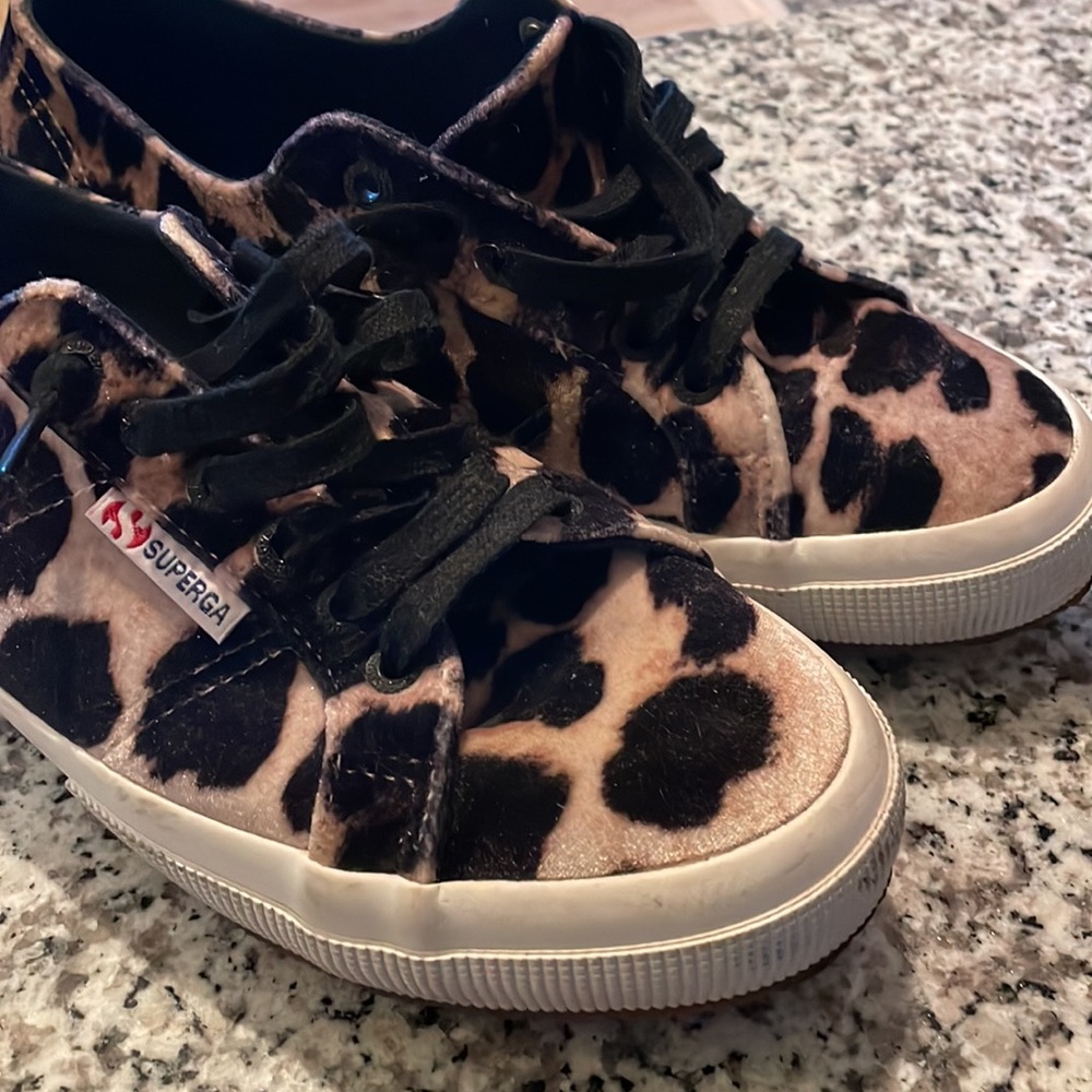 Superga Womens Cheetah Velvet Sneaker